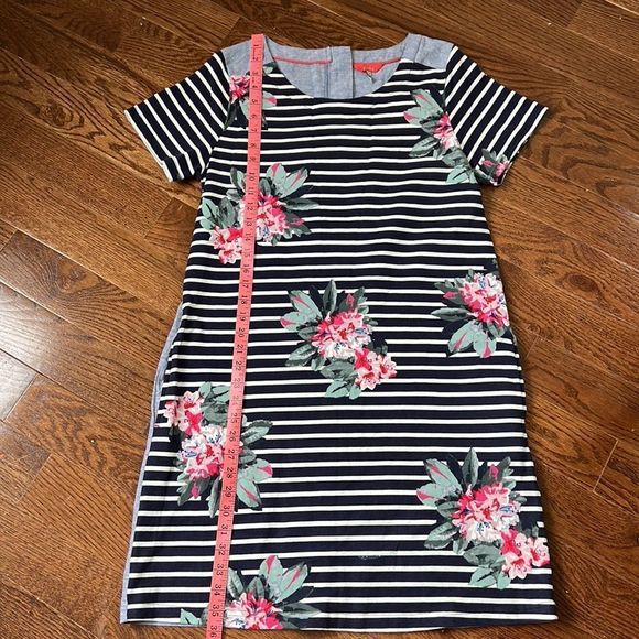 JOULES | Short Sleeve Stripe/Floral Chambray Dress - Picture 6 of 6